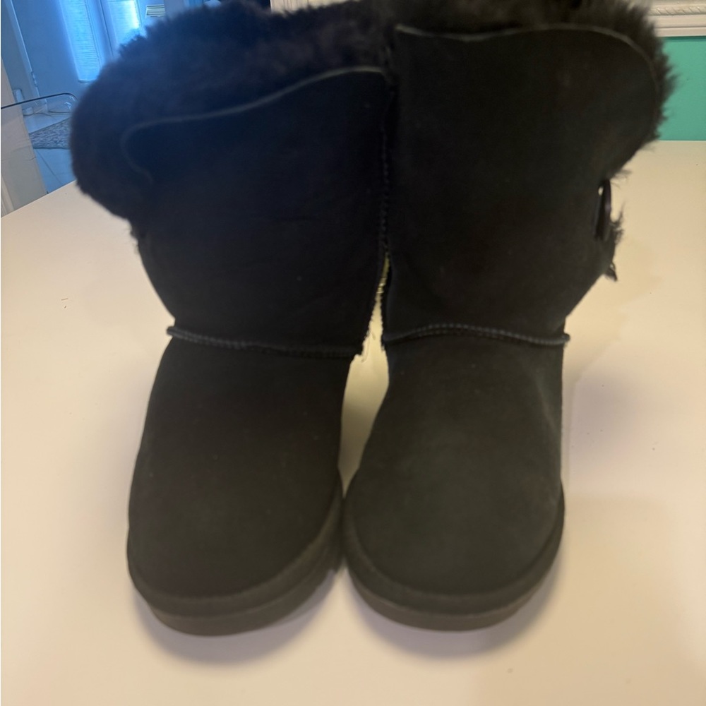 Black Suede Fur-Lined UGG Boots
bought in Australia.